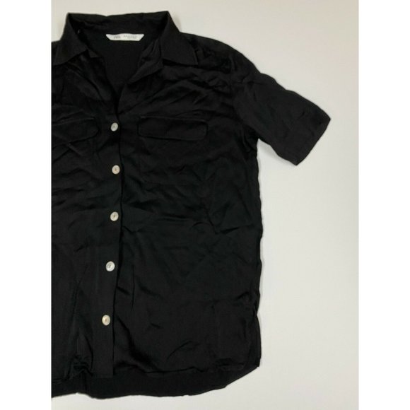 zara button down shirt mens m black - Picture 2 of 6